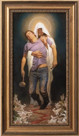 Forgiven Hand-Stretched, Framed Canvas Transfer by Thomas Blackshear