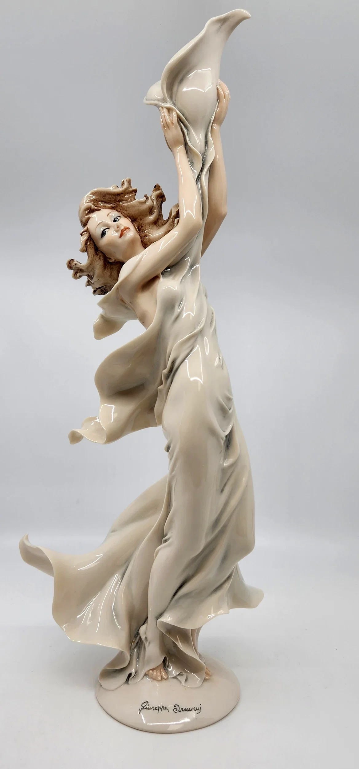 Girl With Calla Lily Candleholder-Left by Giuseppe Armani