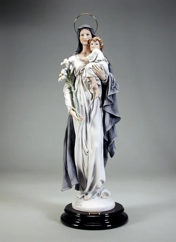 Madonna And Child With Lilies by Giuseppe Armani — Sculpture