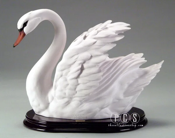 Swan - Semi-Open Wings by Giuseppe Armani — Sculpture