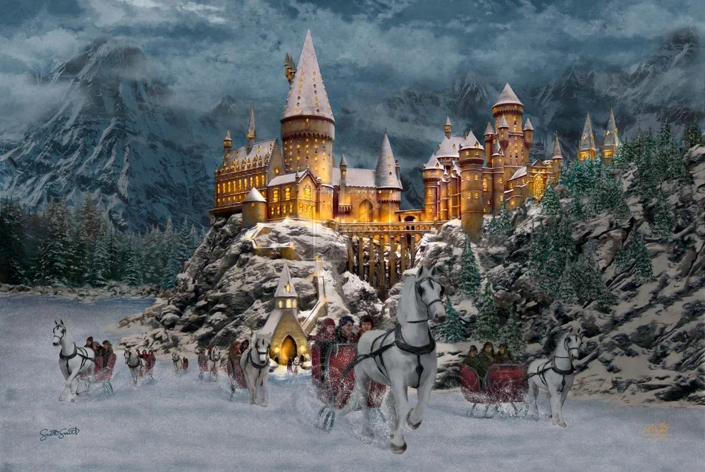 Hogwarts™ Castle in Winter by Scott Smith — Giclee On Canvas