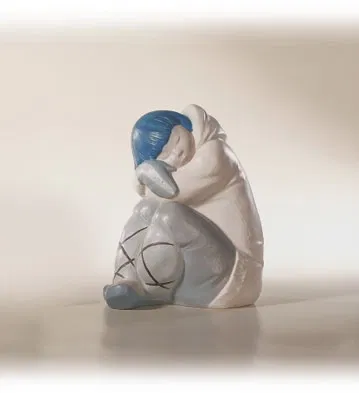 Lladro - Eskimo Boy  White/dec.