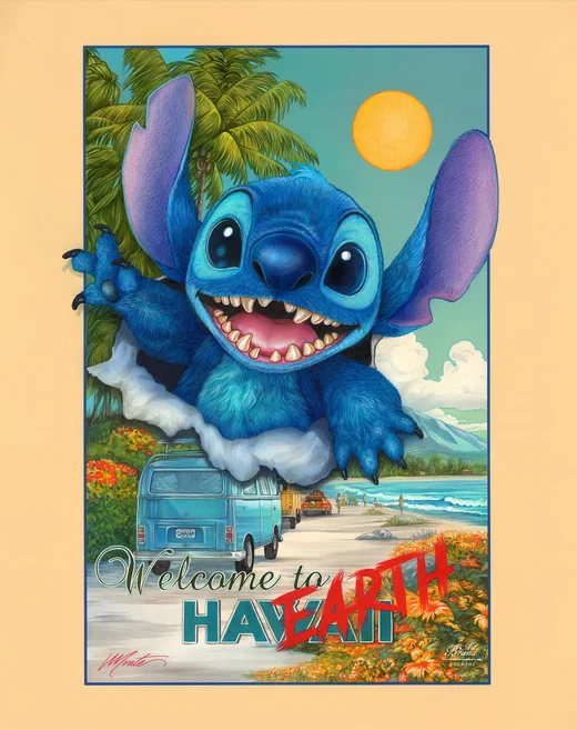 Disney's Stitch - Welcome to Planet Earth! Wall Art by Monte Moore Gallery Wrap by Monte Moore