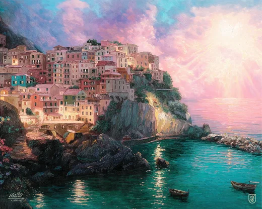 Manarola at Twilight Wall Art By Francisco Caballero Gallery Wrap by Francisco Caballero