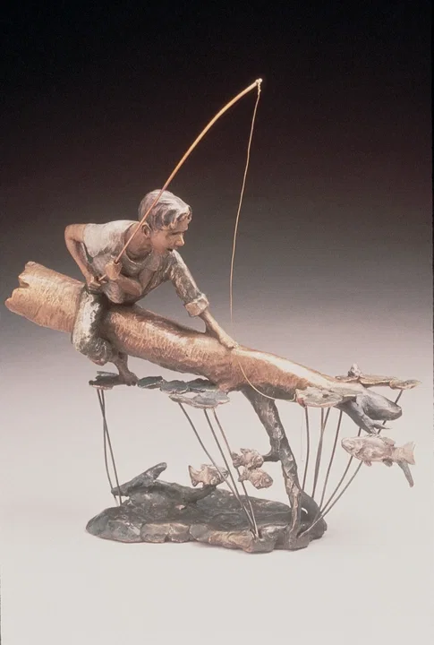 Fishing Hole by Mark Hopkins — Bronze Sculpture