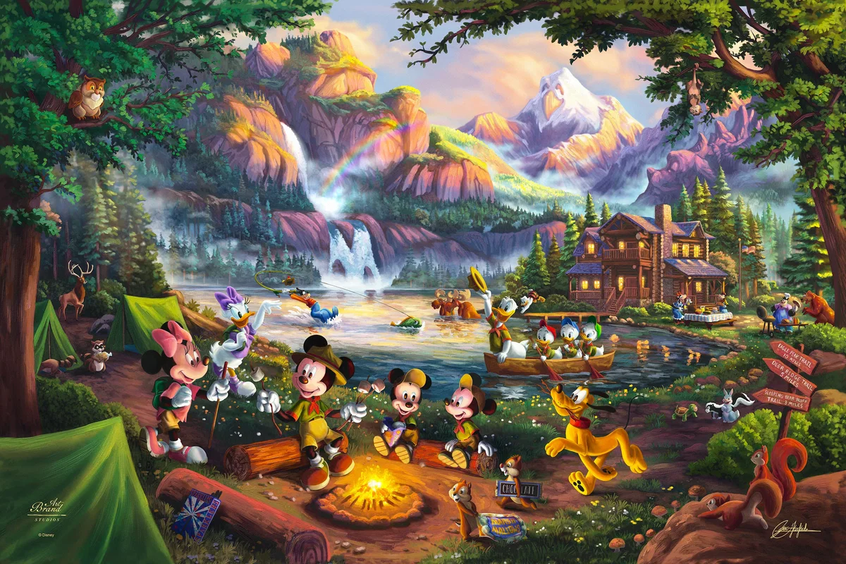 Disney's Mickey and Minnie Campsite Tales Wall Art By Zac Kinkade by Zac Kinkade — Giclee On Canvas