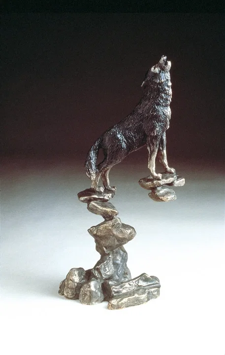 Wolf by Mark Hopkins — Bronze Sculpture