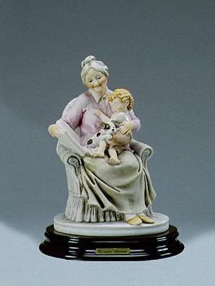Grandmother With Boy by Giuseppe Armani — Sculpture