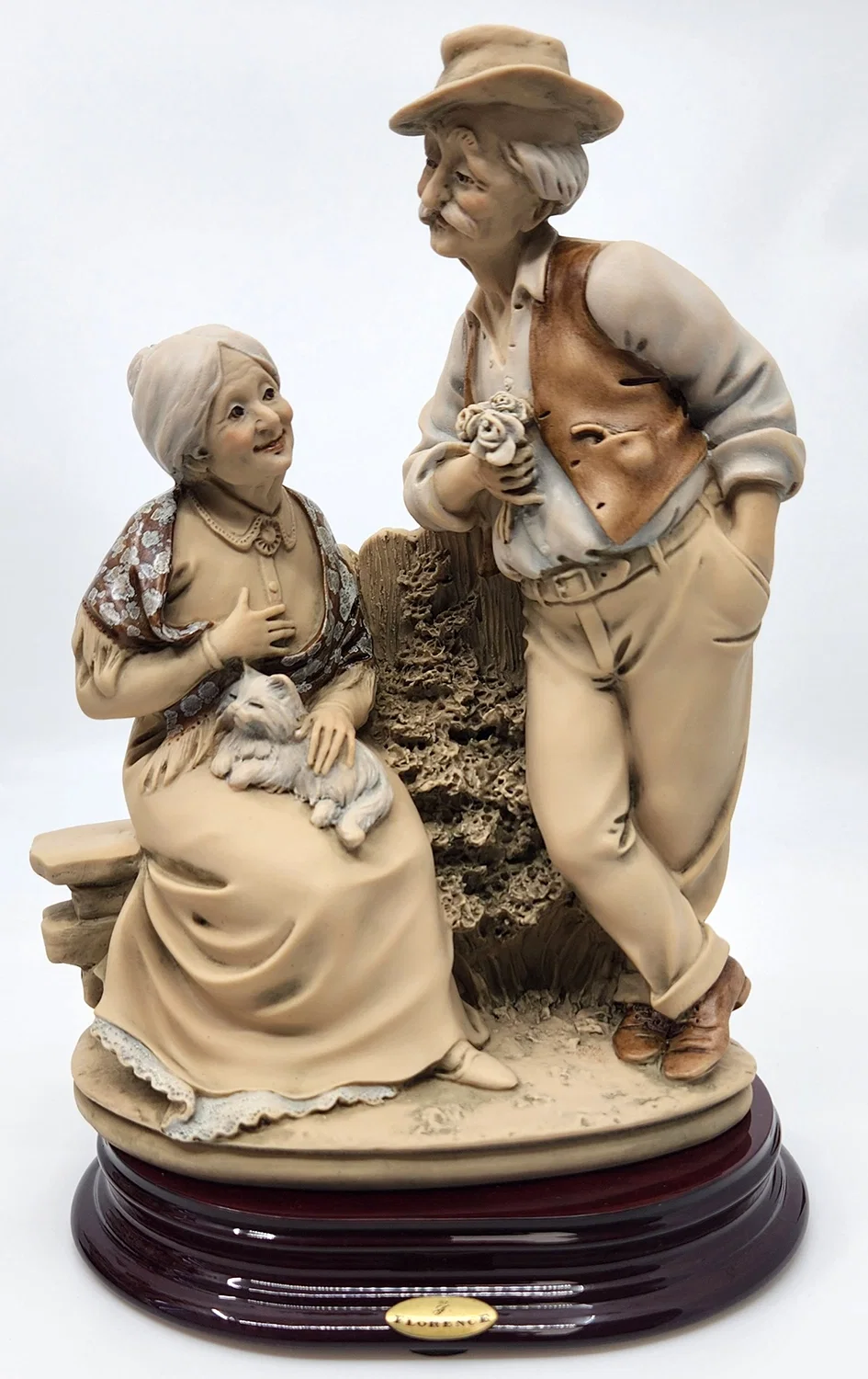Old Couple Talking by Giuseppe Armani — Sculpture