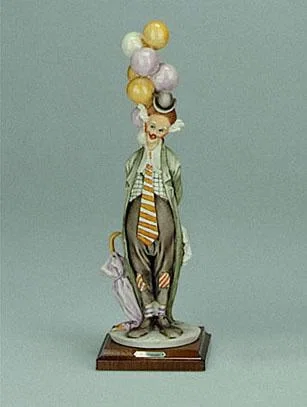 The Pensive Clown With Balloons by Giuseppe Armani — Sculpture