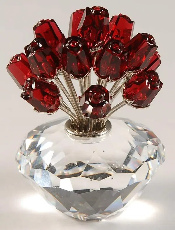 Vase Of Red Roses 15th SCS Anniversary by Swarovski Crystal