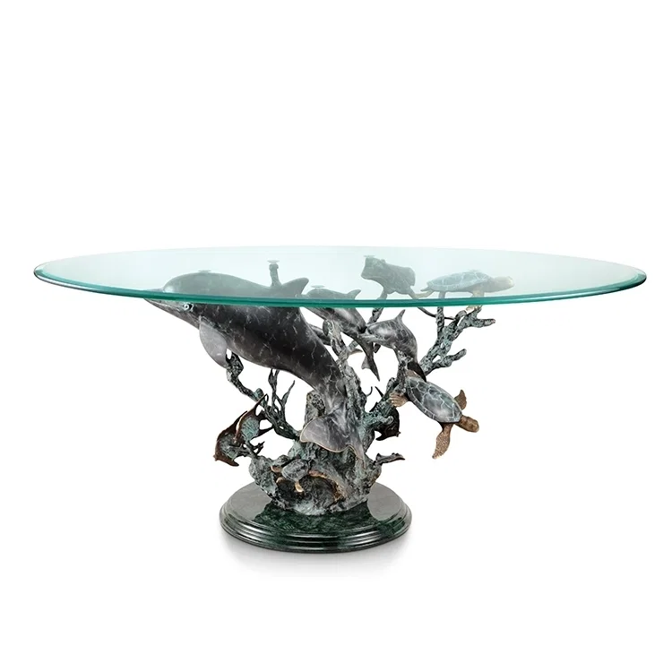 Dolphin Seaworld Coffee Table by SPI Sculptures