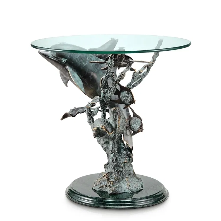 SPI Sculptures - Dolphin Seaworld End Table
