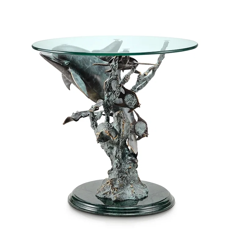 Dolphin Seaworld End Table by SPI Sculptures
