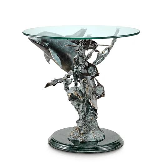 Dolphin Seaworld End Table by SPI Sculptures
