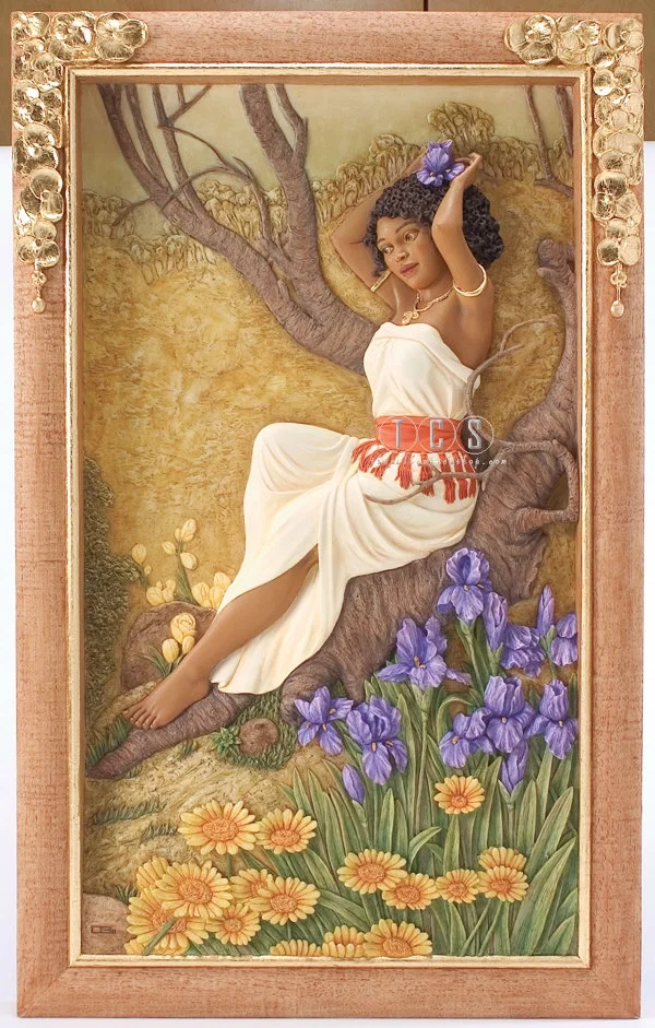 Iris In Bloom Relief Wall Panel by Ebony Visions