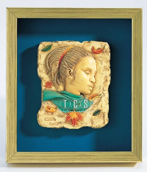 Autumntime Bas-Relief Plaque Signed by Ebony Visions