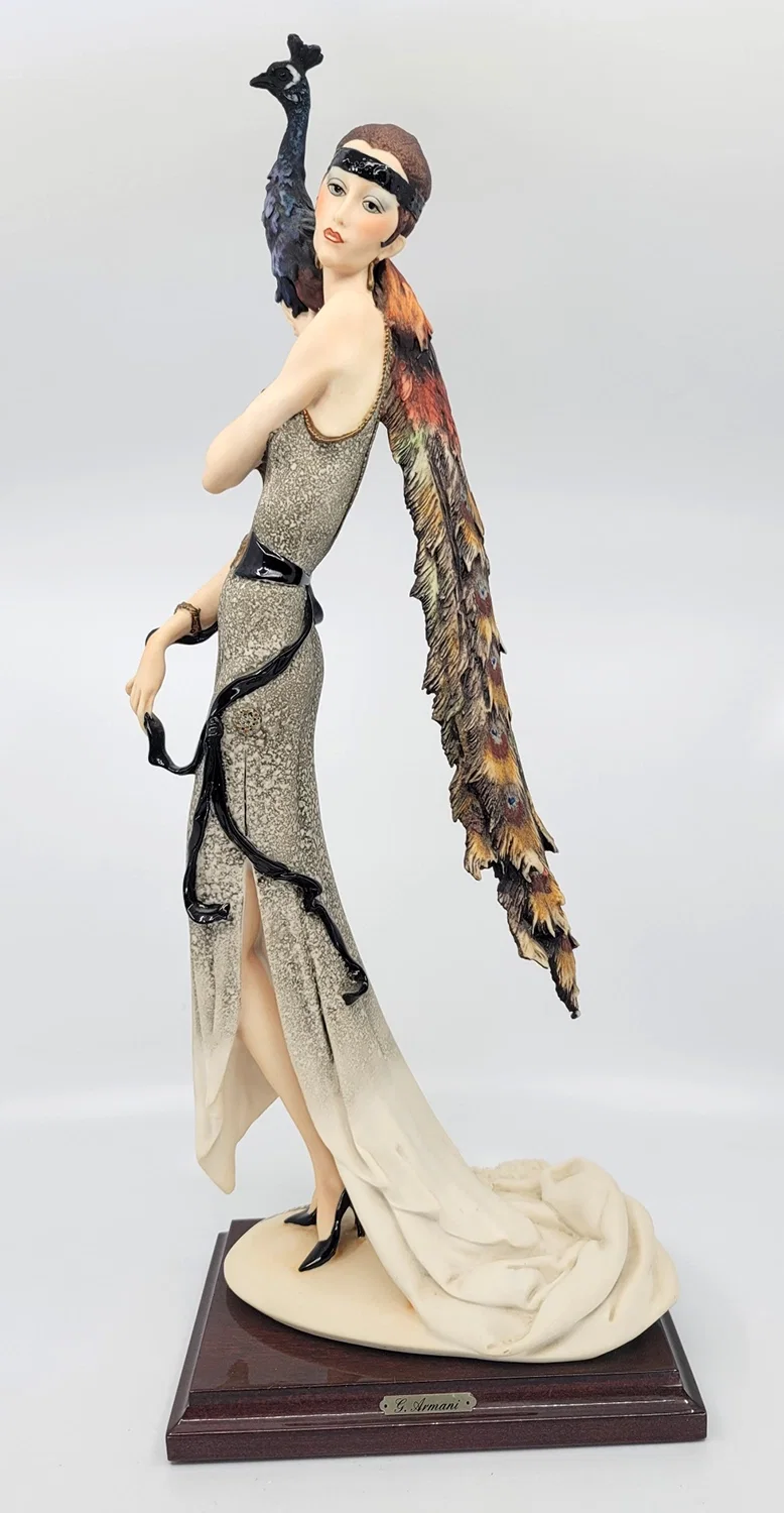 Lady with Peacock by Giuseppe Armani — Sculpture