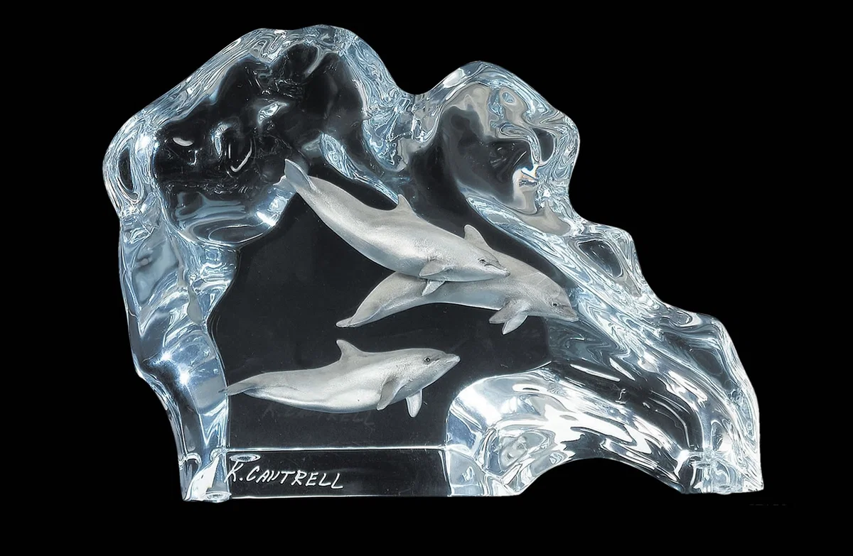 Dolphin Wave by Kitty Cantrell — Mixed Media Sculpture