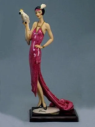 Lady with Parrot by Giuseppe Armani — Sculpture