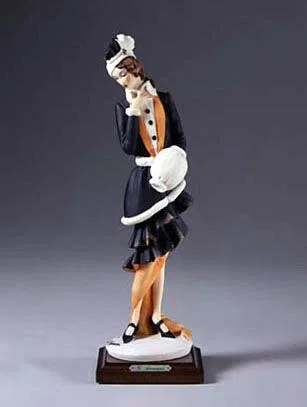 Lady With Muff by Giuseppe Armani — Sculpture