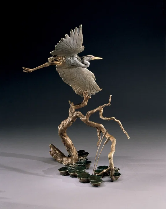 Great Blue Heron by Mark Hopkins — Bronze Sculpture
