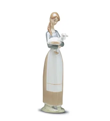 Girl With Lamb 1969-01 by Lladro — Porcelain Figurine