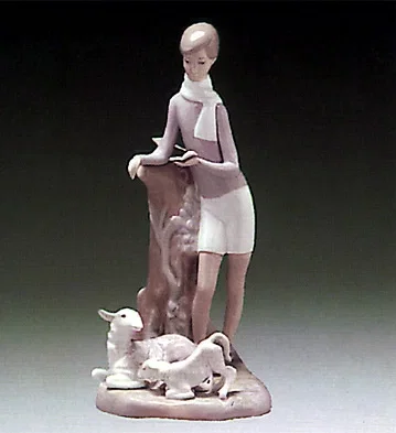 Boy With Lambs 1969-81 by Lladro — Porcelain Figurine