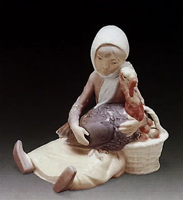 Girl With Turkey 1969-81 by Lladro — Porcelain Figurine