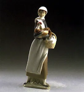 Lladro - Girl With Cockerel 1969-93