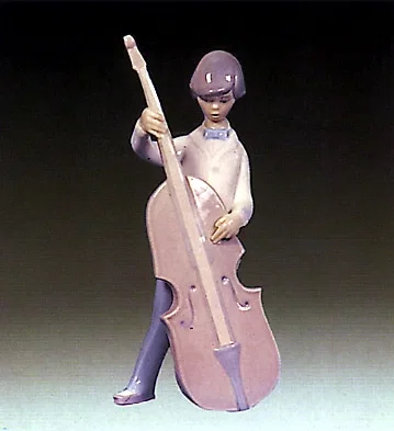 Boy With Double Bass  1970-81 by Lladro — Porcelain Figurine