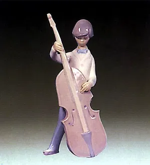 Lladro-Boy With Double Bass 1970-81