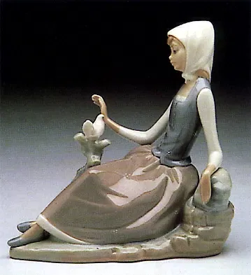 Lladro - Shepherdess with Dove 1969-93
