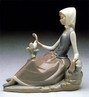 Lladro - Shepherdess with Dove 1969-93