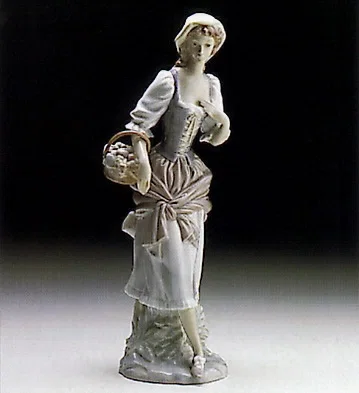 Girl With Basket 1970-81 by Lladro — Porcelain Figurine
