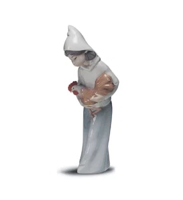 Girl with Rooster 1969-01 by Lladro — Porcelain Figurine