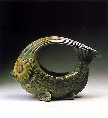 Fish Centerpice (green) 1970-74 by Lladro — Porcelain Figurine