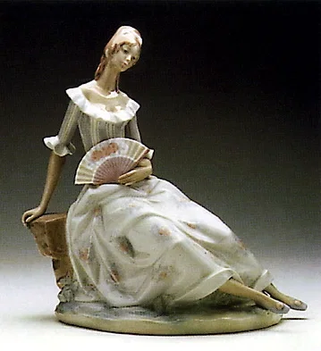 Lady with Fan 1970-81 by Lladro — Porcelain Figurine