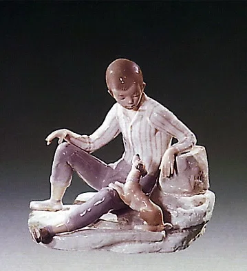 Boy With Dog 1971-78 by Lladro — Porcelain Figurine
