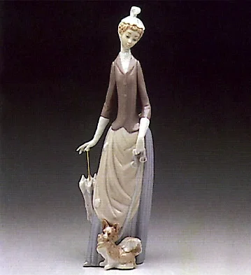 Woman With Dog 1971-93 by Lladro — Porcelain Figurine