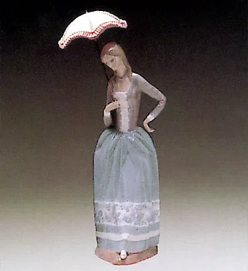 Woman with Umbrella 1972-81 by Lladro — Porcelain Figurine