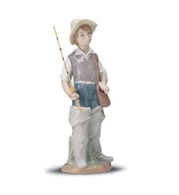 Going Fishing 1972--2001 by Lladro — Porcelain Figurine