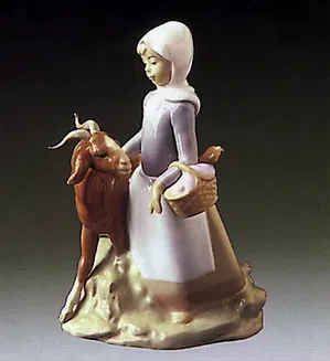 Lladro-Little Girl with Goat 1972-87