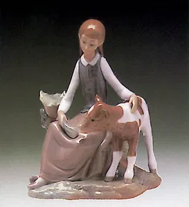 Lladro - Girl With Calf 1972-81