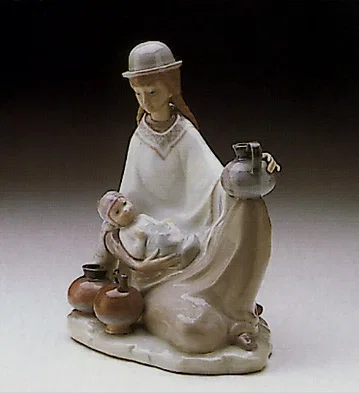Peruvian Girl With Baby 1972-81 by Lladro — Porcelain Figurine