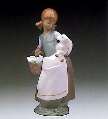 Girl With Lamb 1972-91 by Lladro — Porcelain Figurine