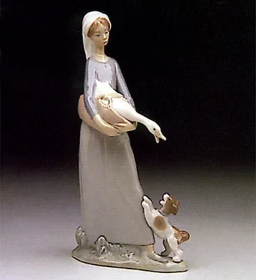 Girl With Goose And Dog 1974-93 by Lladro — Porcelain Figurine