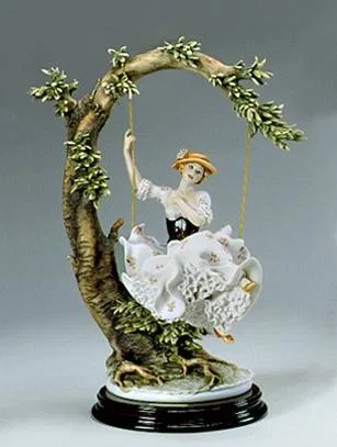 Young Lady On Swing by Giuseppe Armani — Sculpture