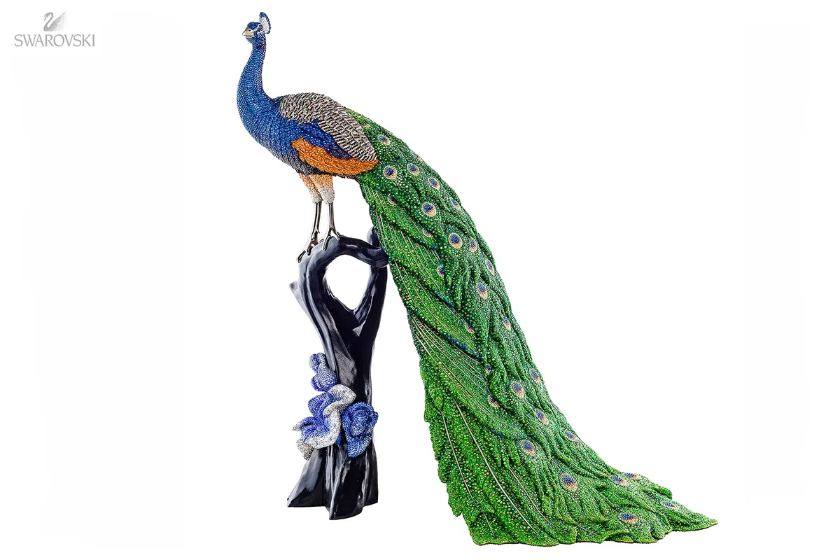 Myriad Peacock Mor-Malhar by Swarovski Crystal — Crystal