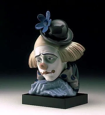 Pensive Clown 1982-00 by Lladro — Porcelain Figurine